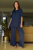 Made in Italy Essential Cap Sleeve Tee Navy 
